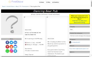 Dancing Bear Pub website