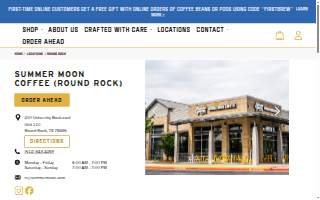 Summer Moon Coffee of Round Rock website