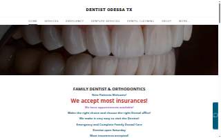 Odessa Family Dental website