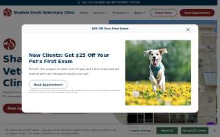 Shadow Creek Veterinary Clinic website