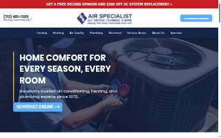Air Specialist Air Conditioning & Plumbing website