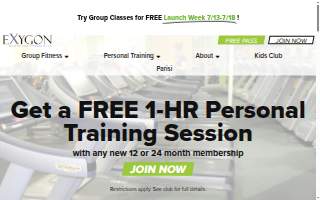 Exygon Health & Fitness Club website