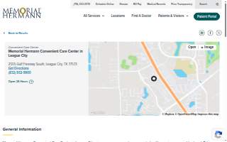 Memorial Hermann Medical Group League City Primary Care website