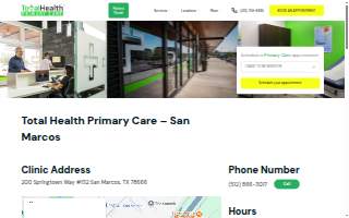 Total Care Health Center - San Marcos Clinic website