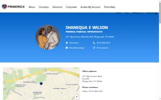 Shanequa E Wilson: Primerica - Financial Services website
