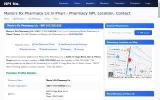 Mario's Pharmacy website
