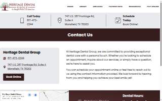 Heritage Dental Group website