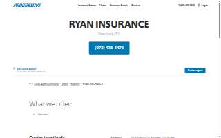 Ryan Insurance website