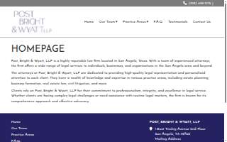 Post, Bright, & Wyatt Law Firm website