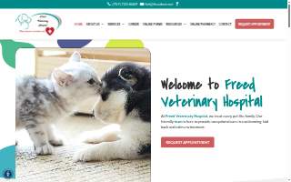 Freed Veterinary Hospital website