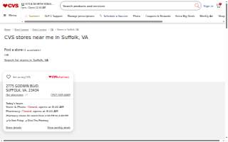 CVS Pharmacy of Suffolk website