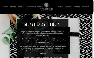 Vanquish Beauty Studio website