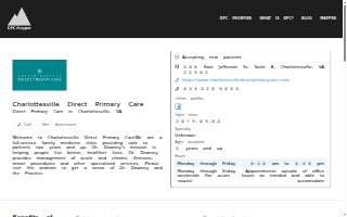 Charlottesville Direct Primary Care website
