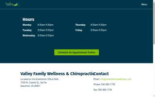 Valley Family Wellness & Chiropractic website