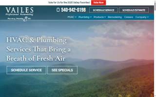 Vailes Professional Remodeling, Plumbing, Heating & Air website