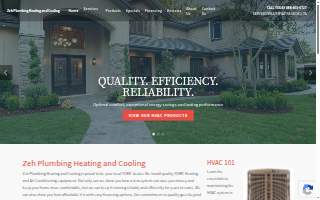 Zeh Plumbing Heating and Cooling website