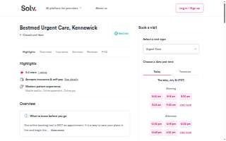BestMed Urgent Care - Kennewick website