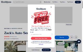 Zack's Auto Service website