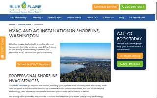 Blue Flame Heating & Air Conditioning of Shoreline website