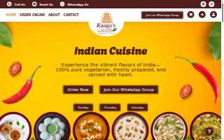 Raagas Cuisine LLC website