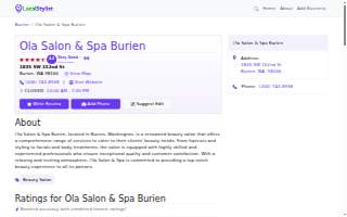 Ola Salon & Spa Burien website