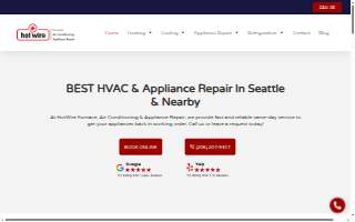 HotWire Furnace, Air Conditioning & Appliance Repair Bothell website