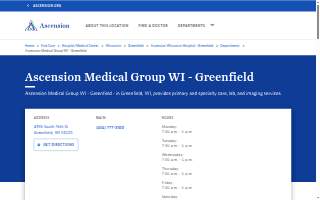Ascension Medical Group WI - Greenfield website