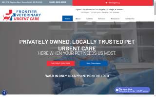 Frontier Veterinary Urgent Care website