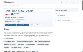 Half-Price Auto Repair website