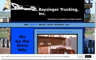 Baysinger Trucking website