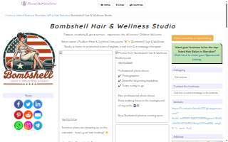 Bombshell Hair and Wellness Studio website