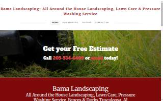 Bama Landscaping website