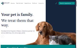 Paradise Animal Hospital website