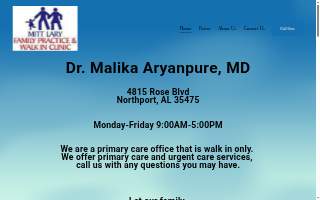 Mitt Lary Family Practice website