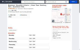 Banner Health Clinic website