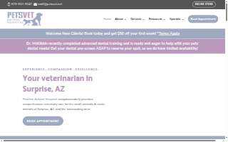 Petsvet Animal Hospital website