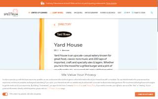Yard House website