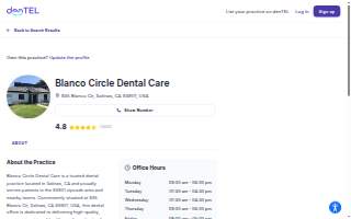 Blanco Circle Dental Care website
