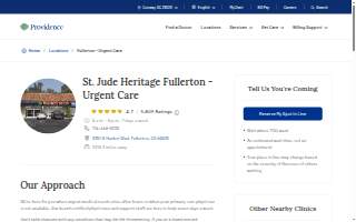 St. Jude Heritage Medical Group Urgent Care website