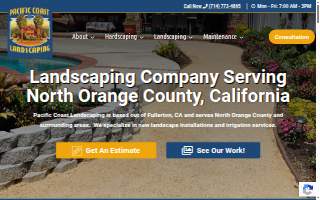 Pacific Coast Landscaping website
