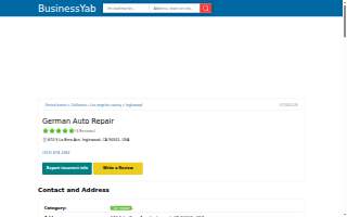 German Auto Repair website