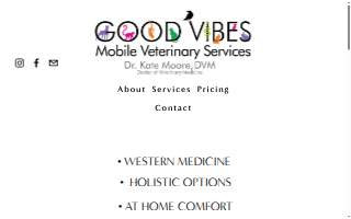 Good Vibes Mobile Veterinary Services website