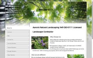 Aaron's Natural Landscaping website