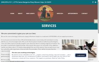 Portola Plaza Veterinary Hospital website