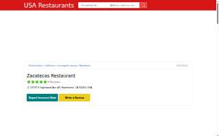 Zacatecas Restaurant website
