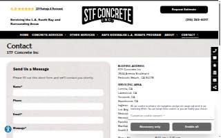 STF Concrete Inc website