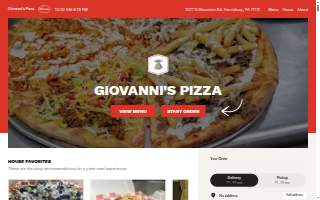 Giovanni's Pizzeria&Grill website
