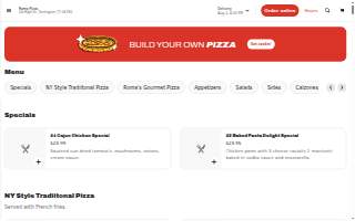 Roma Pizza website