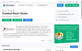 Trumbull Music Studio website