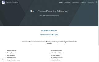 Rocco's Plumbing & Heating Services website
